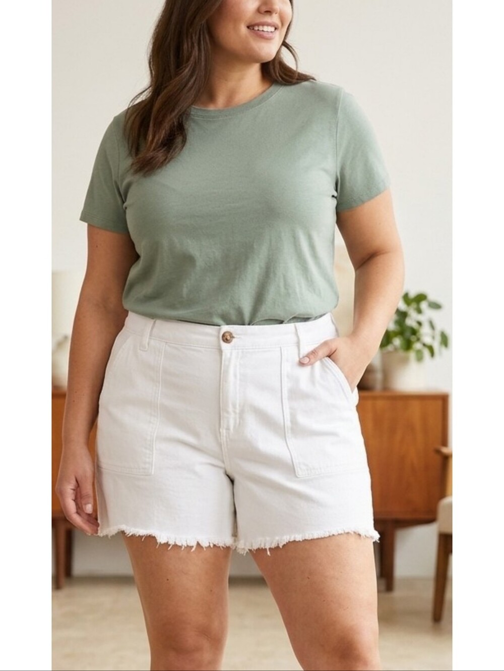 Aerie Daydream Denim Shorts White Size XL